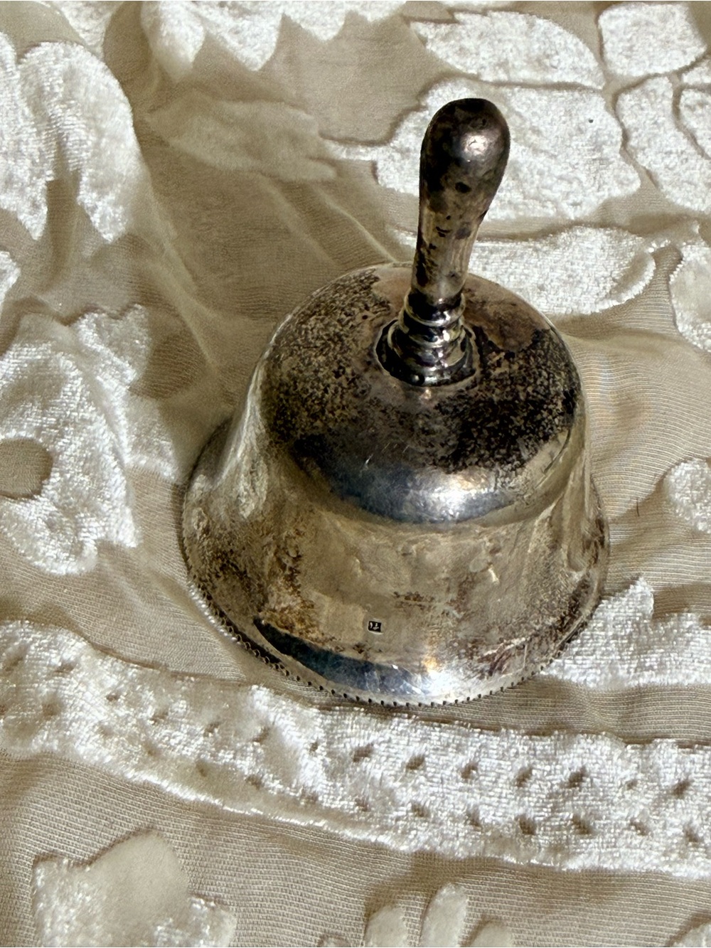 Vintage Persian Iranian 84 Silver Hand Bell 73.6g – .875 Silver Service Bell